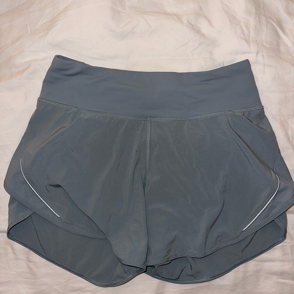 Lululemon Blue/Grayish Hotty Hot Highrise reflective shorts